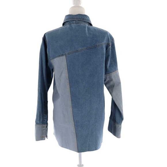 Hustle N Holla Felicity Denim Shacket Women Blue Y2K Casual Trendy Oversized NWT - Picture 5 of 15